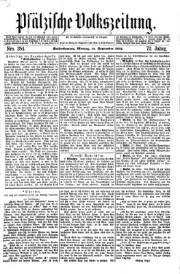 Pfälzische Volkszeitung Montag 14. September 1874