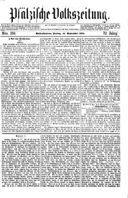 Pfälzische Volkszeitung Freitag 18. September 1874