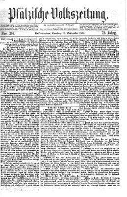 Pfälzische Volkszeitung Samstag 19. September 1874