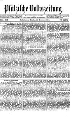 Pfälzische Volkszeitung Dienstag 22. September 1874