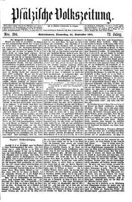 Pfälzische Volkszeitung Donnerstag 24. September 1874