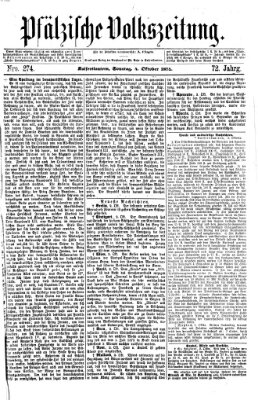 Pfälzische Volkszeitung Sonntag 4. Oktober 1874