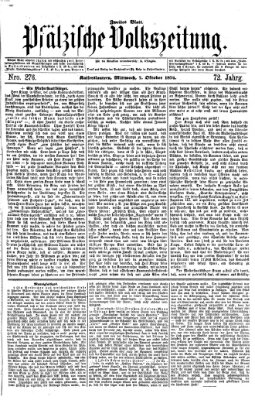 Pfälzische Volkszeitung Mittwoch 7. Oktober 1874