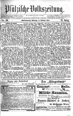 Pfälzische Volkszeitung Sonntag 11. Oktober 1874