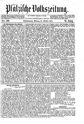 Pfälzische Volkszeitung Montag 19. Oktober 1874