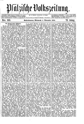 Pfälzische Volkszeitung Mittwoch 4. November 1874