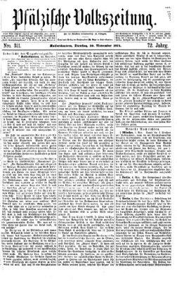 Pfälzische Volkszeitung Dienstag 10. November 1874