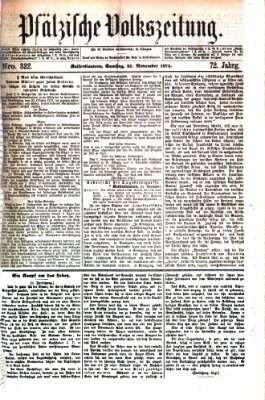 Pfälzische Volkszeitung Samstag 21. November 1874