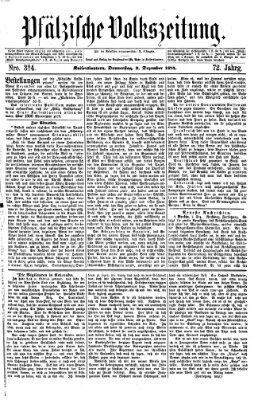 Pfälzische Volkszeitung Donnerstag 3. Dezember 1874