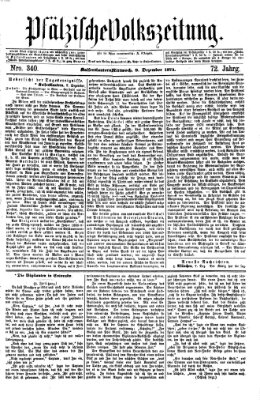 Pfälzische Volkszeitung Mittwoch 9. Dezember 1874