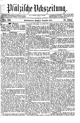 Pfälzische Volkszeitung Samstag 12. Dezember 1874