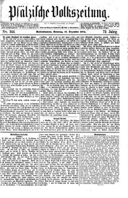 Pfälzische Volkszeitung Sonntag 13. Dezember 1874