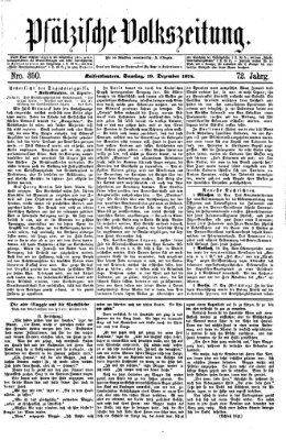 Pfälzische Volkszeitung Samstag 19. Dezember 1874