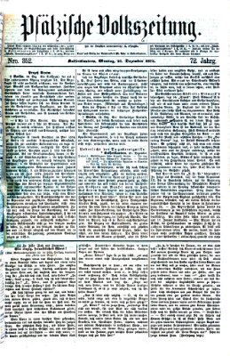 Pfälzische Volkszeitung Montag 21. Dezember 1874