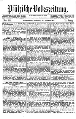 Pfälzische Volkszeitung Donnerstag 24. Dezember 1874
