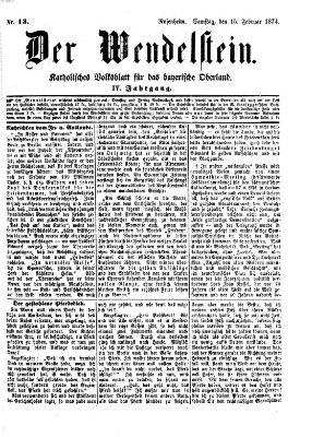 Wendelstein Sonntag 15. Februar 1874