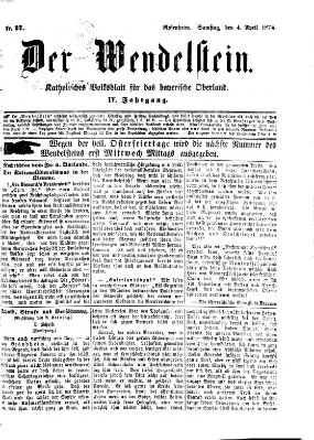 Wendelstein Samstag 4. April 1874