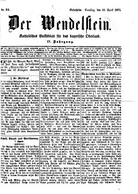 Wendelstein Samstag 18. April 1874