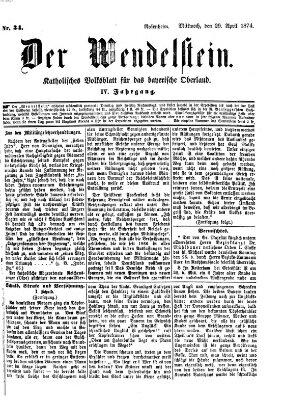 Wendelstein Mittwoch 29. April 1874