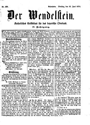 Wendelstein Dienstag 16. Juni 1874