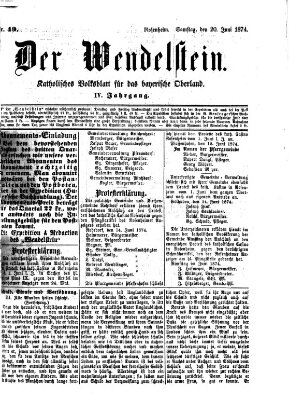 Wendelstein Samstag 20. Juni 1874