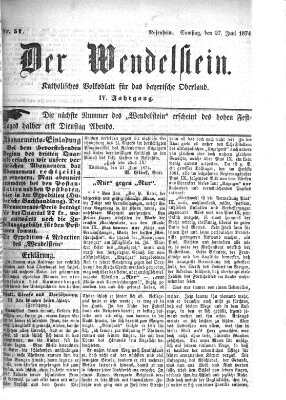 Wendelstein Samstag 27. Juni 1874