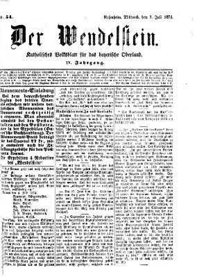 Wendelstein Mittwoch 8. Juli 1874