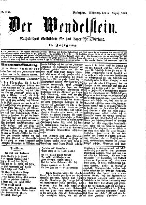 Wendelstein Mittwoch 5. August 1874