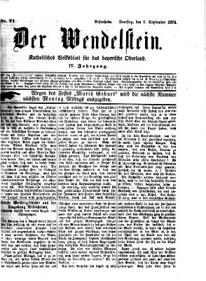 Wendelstein Samstag 5. September 1874