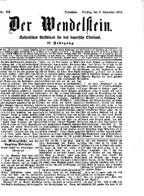 Wendelstein Dienstag 8. September 1874