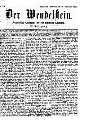 Wendelstein Mittwoch 16. September 1874