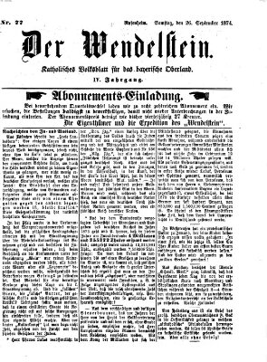Wendelstein Samstag 26. September 1874