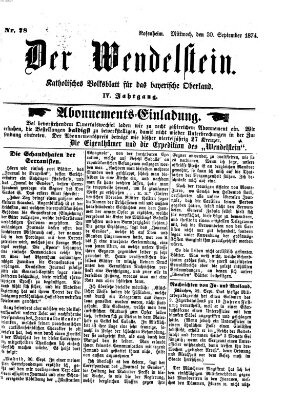 Wendelstein Mittwoch 30. September 1874