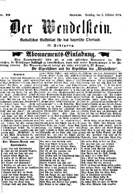 Wendelstein Samstag 3. Oktober 1874