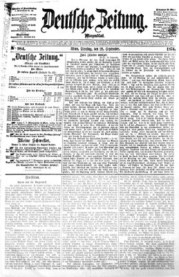 Deutsche Zeitung Dienstag 29. September 1874