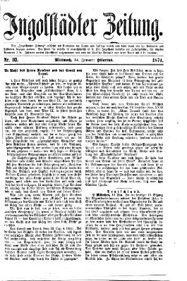 Ingolstädter Zeitung (Neue Ingolstädter Zeitung) Mittwoch 14. Januar 1874