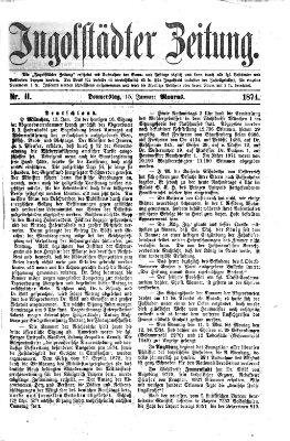 Ingolstädter Zeitung (Neue Ingolstädter Zeitung) Donnerstag 15. Januar 1874