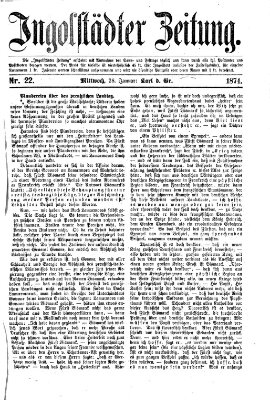 Ingolstädter Zeitung (Neue Ingolstädter Zeitung) Mittwoch 28. Januar 1874