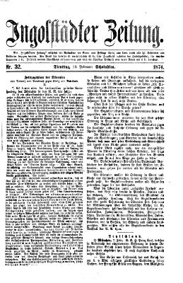 Ingolstädter Zeitung (Neue Ingolstädter Zeitung) Dienstag 10. Februar 1874