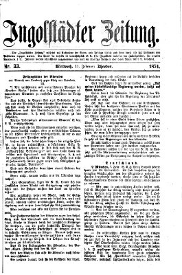 Ingolstädter Zeitung (Neue Ingolstädter Zeitung) Mittwoch 11. Februar 1874