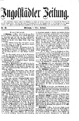 Ingolstädter Zeitung (Neue Ingolstädter Zeitung) Mittwoch 4. März 1874