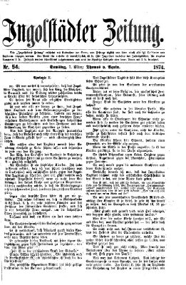 Ingolstädter Zeitung (Neue Ingolstädter Zeitung) Samstag 7. März 1874