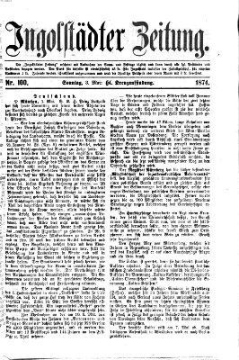 Ingolstädter Zeitung (Neue Ingolstädter Zeitung) Sonntag 3. Mai 1874