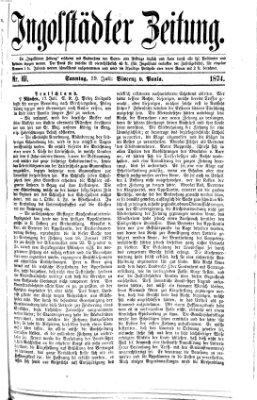 Ingolstädter Zeitung (Neue Ingolstädter Zeitung) Sonntag 19. Juli 1874