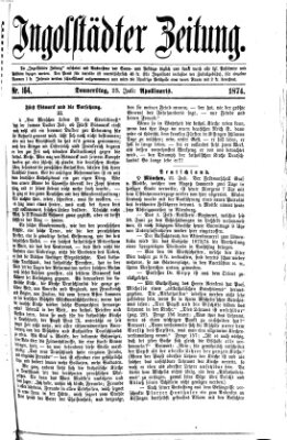 Ingolstädter Zeitung (Neue Ingolstädter Zeitung) Donnerstag 23. Juli 1874