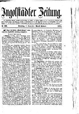 Ingolstädter Zeitung (Neue Ingolstädter Zeitung) Dienstag 8. September 1874