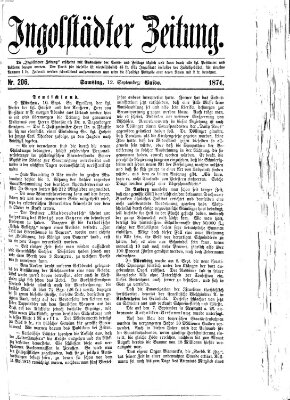 Ingolstädter Zeitung (Neue Ingolstädter Zeitung) Samstag 12. September 1874