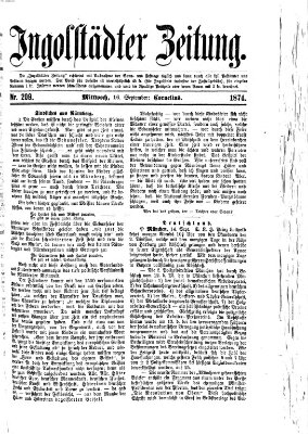 Ingolstädter Zeitung (Neue Ingolstädter Zeitung) Mittwoch 16. September 1874