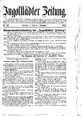 Ingolstädter Zeitung (Neue Ingolstädter Zeitung) Freitag 25. September 1874