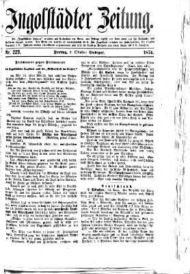 Ingolstädter Zeitung (Neue Ingolstädter Zeitung) Freitag 2. Oktober 1874